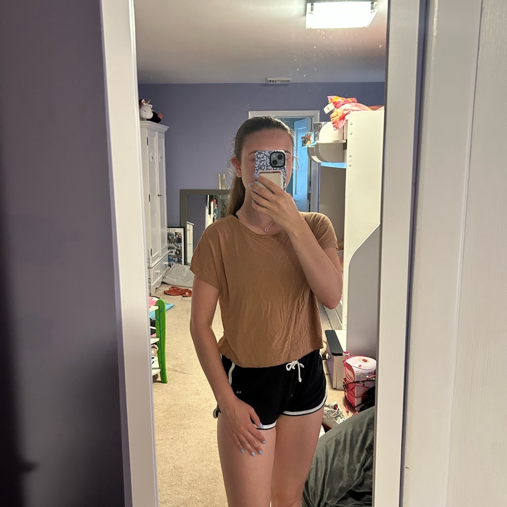 Altar'd State Tan Crop T-Shirt